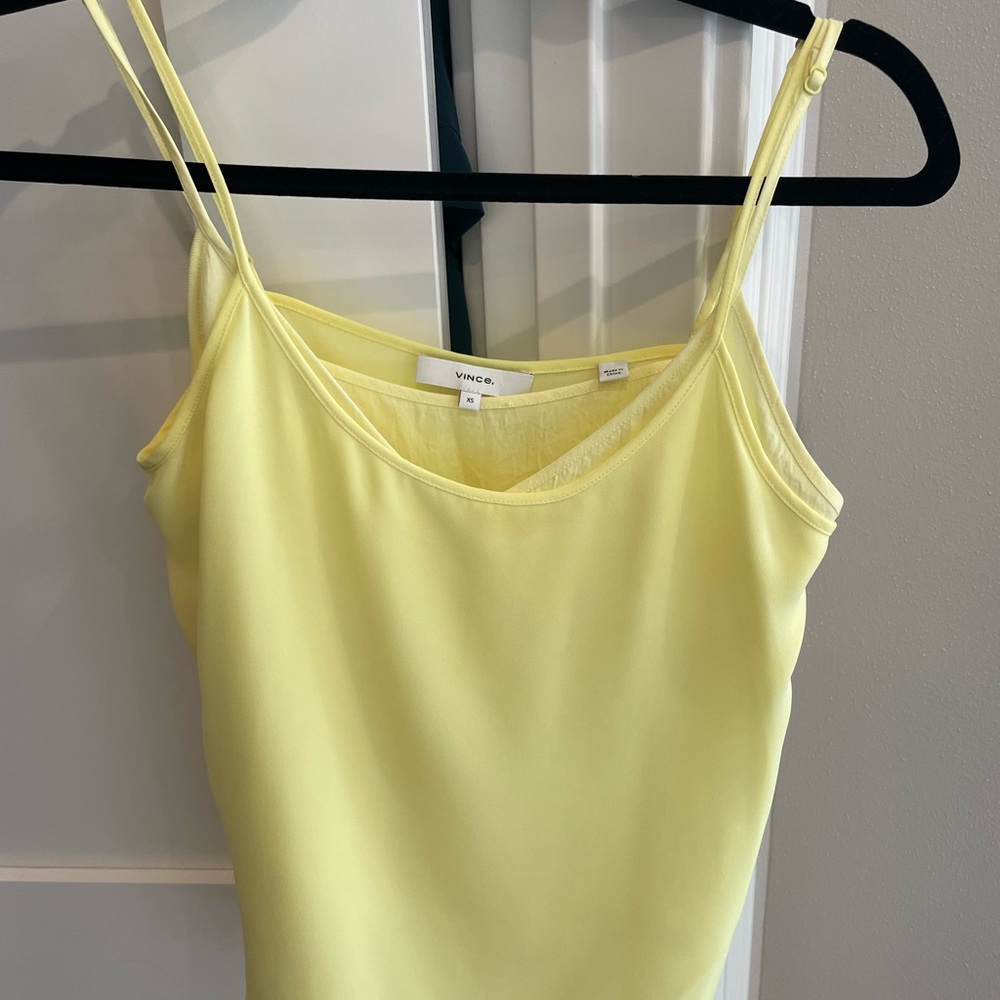 Vince Yellow Fitted Sleeveless Camisole